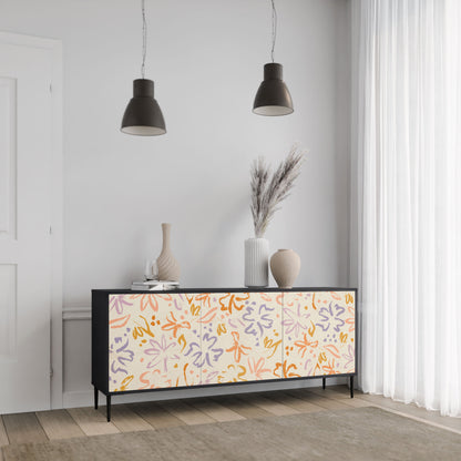 Credenza SPRING WHIMSY a 3 ante con finitura nera
