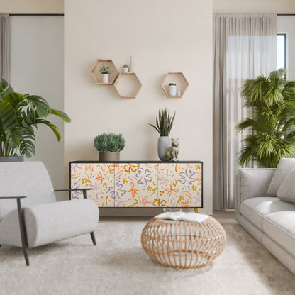 Credenza SPRING WHIMSY a 3 ante con finitura nera