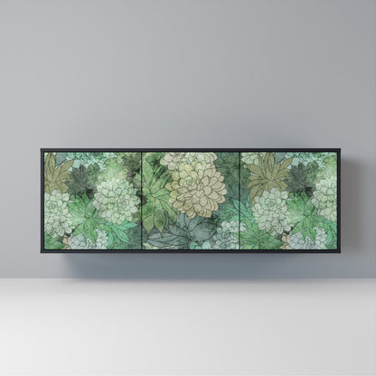 SUCCULENT CLUSTER Madia a 3 Ante in Finitura Nera