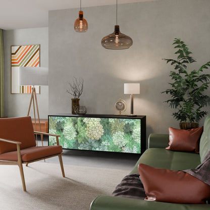 Credenza a 3 ante SUCCULENT CLUSTER in finitura nera