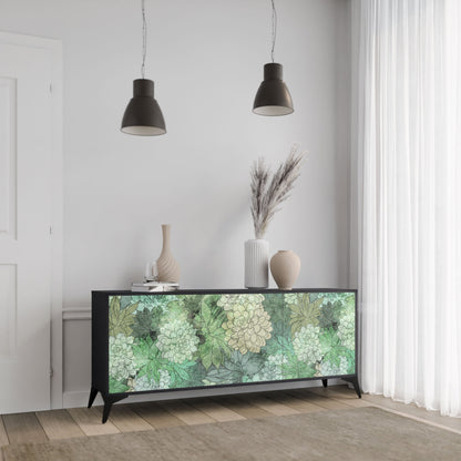 Credenza a 3 ante SUCCULENT CLUSTER in finitura nera