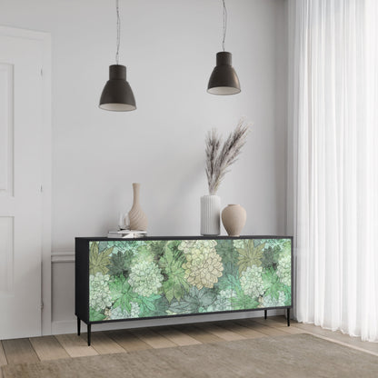 Credenza a 3 ante SUCCULENT CLUSTER in finitura nera