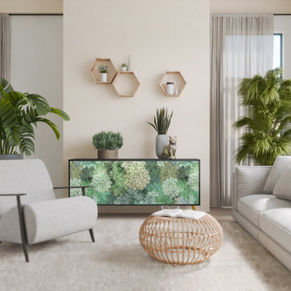 Credenza a 3 ante SUCCULENT CLUSTER in finitura nera