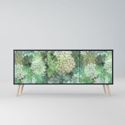 Credenza a 3 ante SUCCULENT CLUSTER in finitura nera