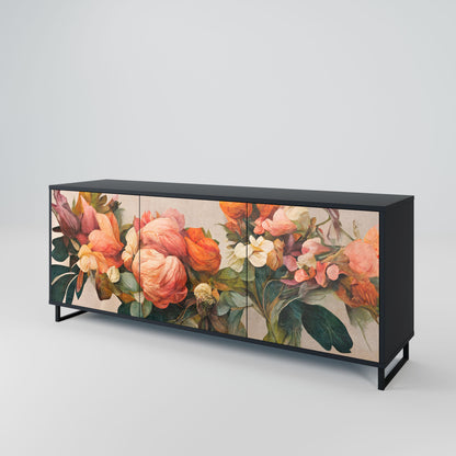 Credenza a 3 ante STYLISH BEAUTY in finitura nera
