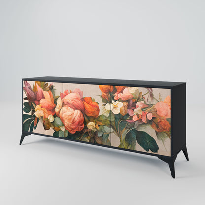 Credenza a 3 ante STYLISH BEAUTY in finitura nera