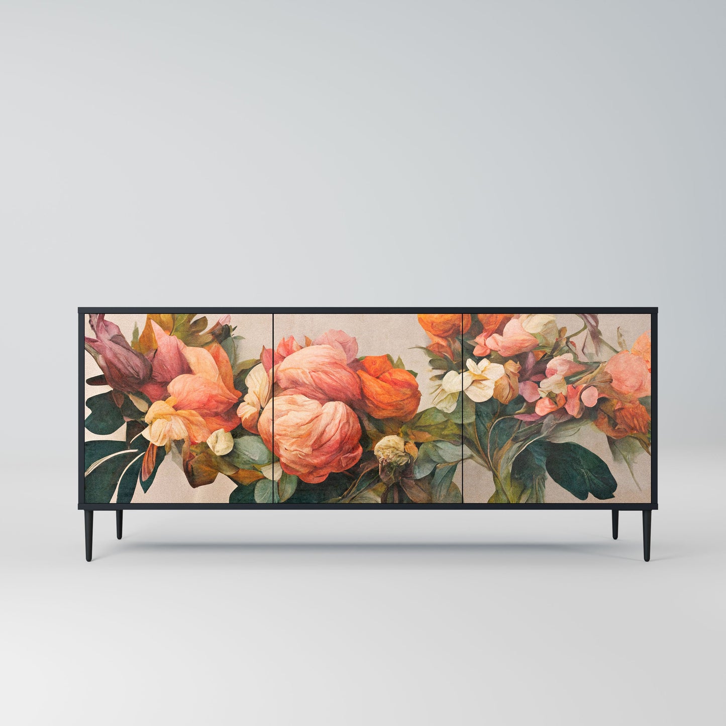 Credenza a 3 ante STYLISH BEAUTY in finitura nera