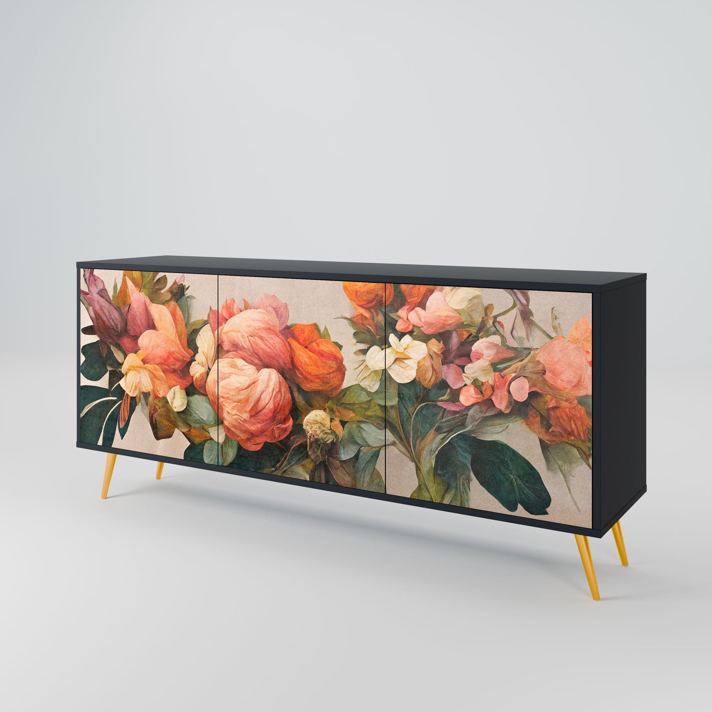 Credenza a 3 ante STYLISH BEAUTY in finitura nera