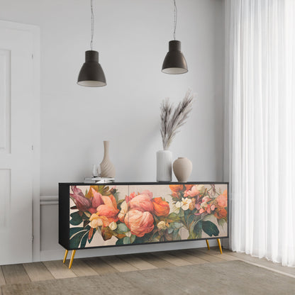 Credenza a 3 ante STYLISH BEAUTY in finitura nera