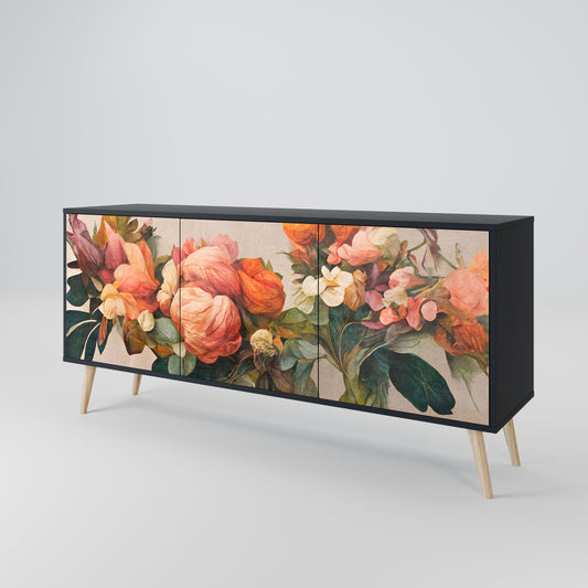 Credenza a 3 ante STYLISH BEAUTY in finitura nera