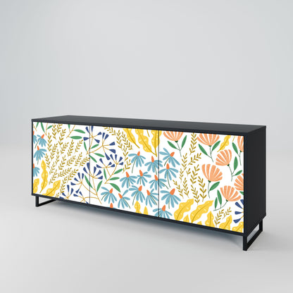 Credenza HELLO SPRING a 3 ante in finitura nera
