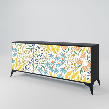 Credenza HELLO SPRING a 3 ante in finitura nera