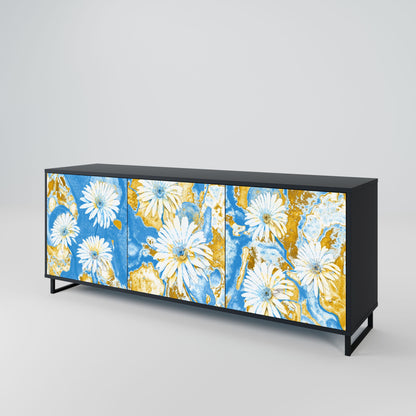 Credenza DAISY LUXE a 3 ante in finitura nera