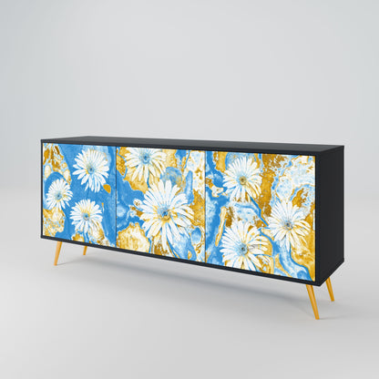 Credenza DAISY LUXE a 3 ante in finitura nera