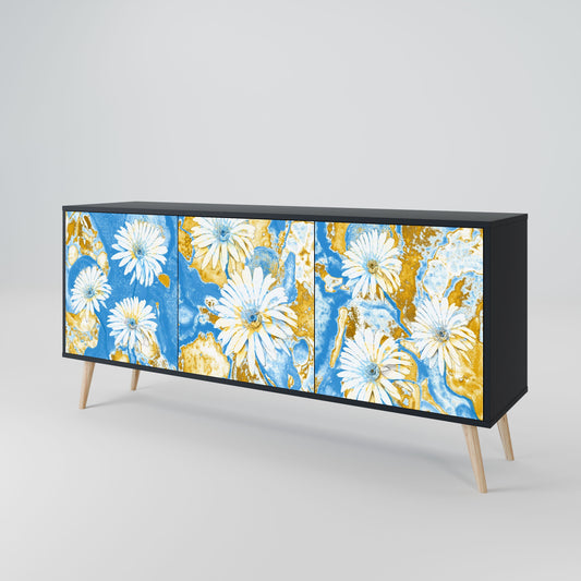 Credenza DAISY LUXE a 3 ante in finitura nera