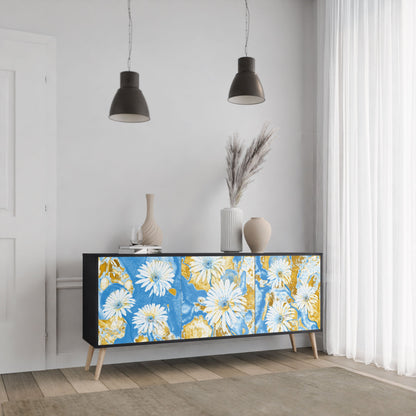 Credenza DAISY LUXE a 3 ante in finitura nera