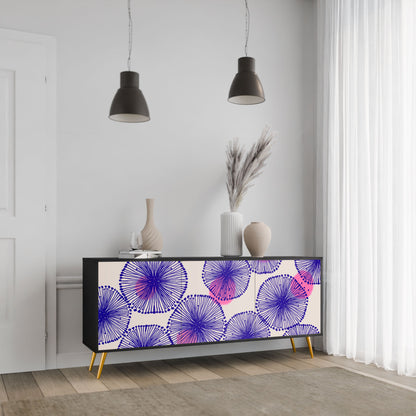MAGIC NATURE 3-Door Sideboard in Black Finish