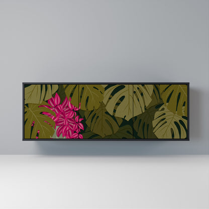 TROPICAL BEAUTY Madia a 3 Ante in Finitura Nera