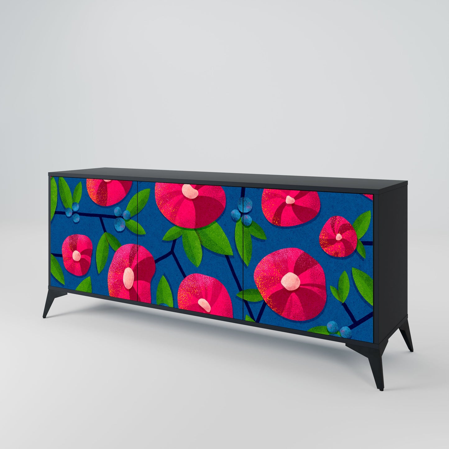 Credenza a 3 ante SPRING THOUGHTS in finitura nera