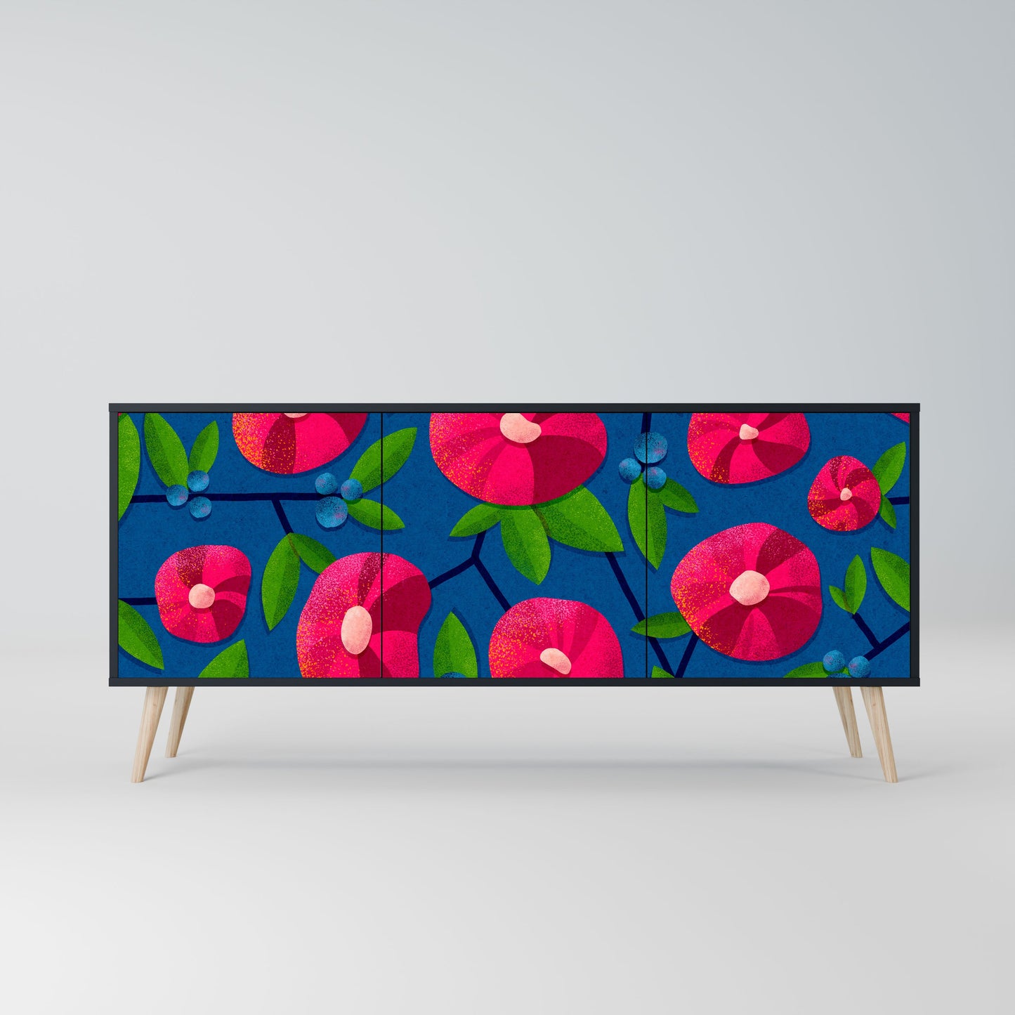 Credenza a 3 ante SPRING THOUGHTS in finitura nera