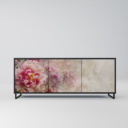Credenza a 3 ante PEONY WHISPER con finitura nera