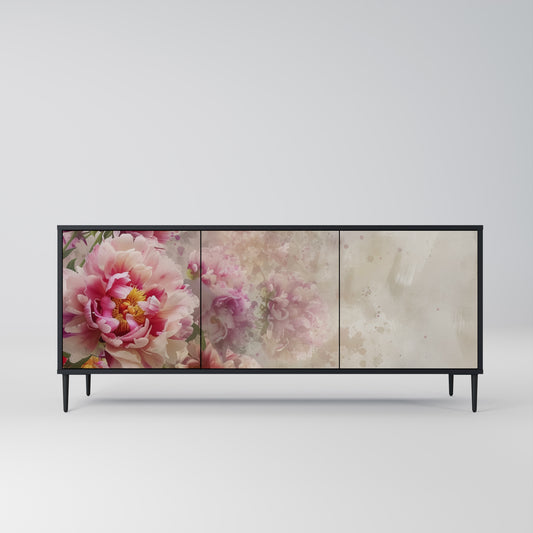 Credenza a 3 ante PEONY WHISPER con finitura nera