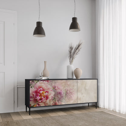 Credenza a 3 ante PEONY WHISPER con finitura nera