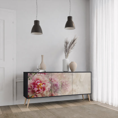 Credenza a 3 ante PEONY WHISPER con finitura nera