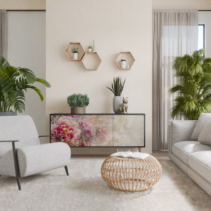 Credenza a 3 ante PEONY WHISPER con finitura nera