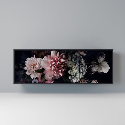 PURE BLOSSOM Madia a 3 Ante in Finitura Nera