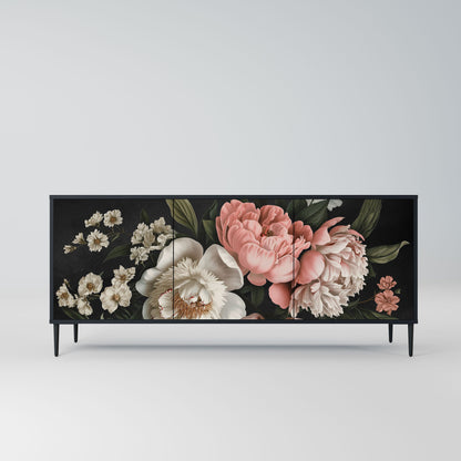 LUSH ELEGANCE 3-Door Sideboard in Black Finish