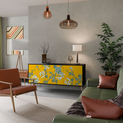 Credenza YELLOW CHINOISERIE a 3 ante in finitura nera
