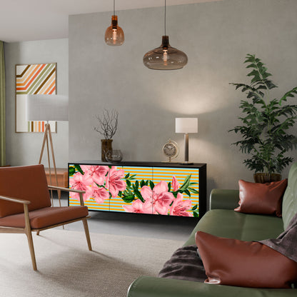 Credenza FRAGILE BEAUTY a 3 ante in finitura nera