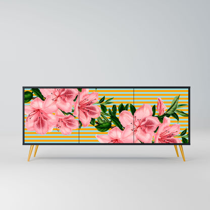 Credenza FRAGILE BEAUTY a 3 ante in finitura nera