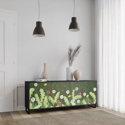 Credenza DANDELION AMUSE a 3 ante in finitura nera