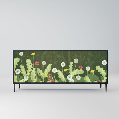 Credenza DANDELION AMUSE a 3 ante in finitura nera