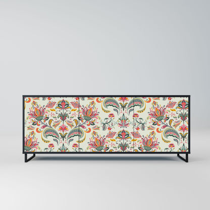ORGANIC FOLKLORE 3-Door Sideboard in Black Finish