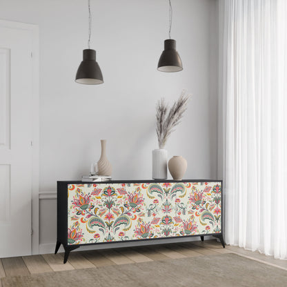 ORGANIC FOLKLORE 3-Door Sideboard in Black Finish
