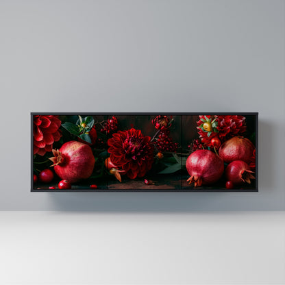 DAHLIAS AND POMEGRANATES Madia a 3 Ante in Finitura Nera