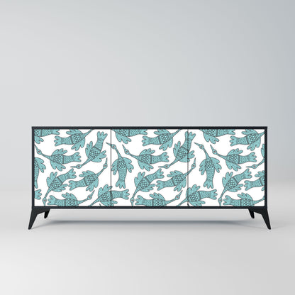 Credenza a 3 ante WATERSPOUT SONGIBIRD in finitura nera