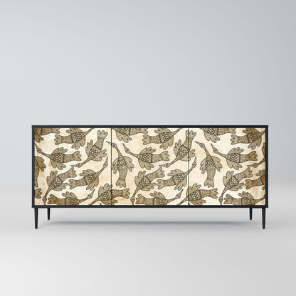 ALMONDINE SONGBIRD 3-Door Sideboard in Black Finish