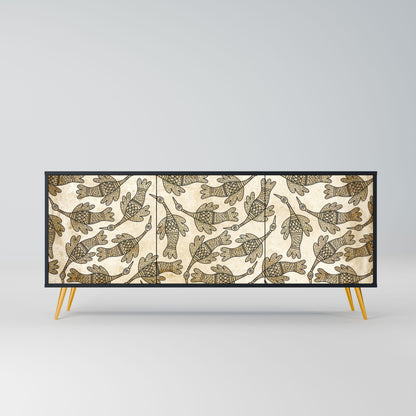 ALMONDINE SONGBIRD 3-Door Sideboard in Black Finish