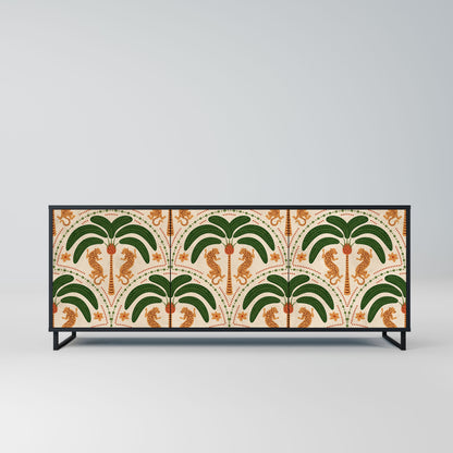 Credenza a 3 ante DANCING PREDATORS in finitura nera
