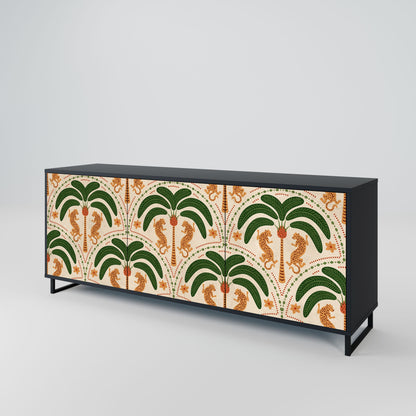 Credenza a 3 ante DANCING PREDATORS in finitura nera
