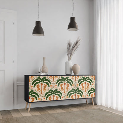 Credenza a 3 ante DANCING PREDATORS in finitura nera