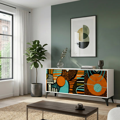 GEODE GLIMMER Madia a 3 Ante in Finitura Bianca