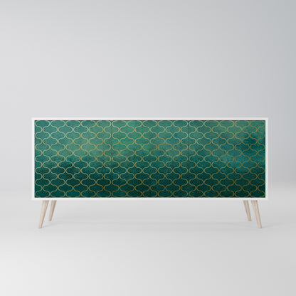 TESSELATED GREENERY Madia a 3 Ante in Finitura Bianca