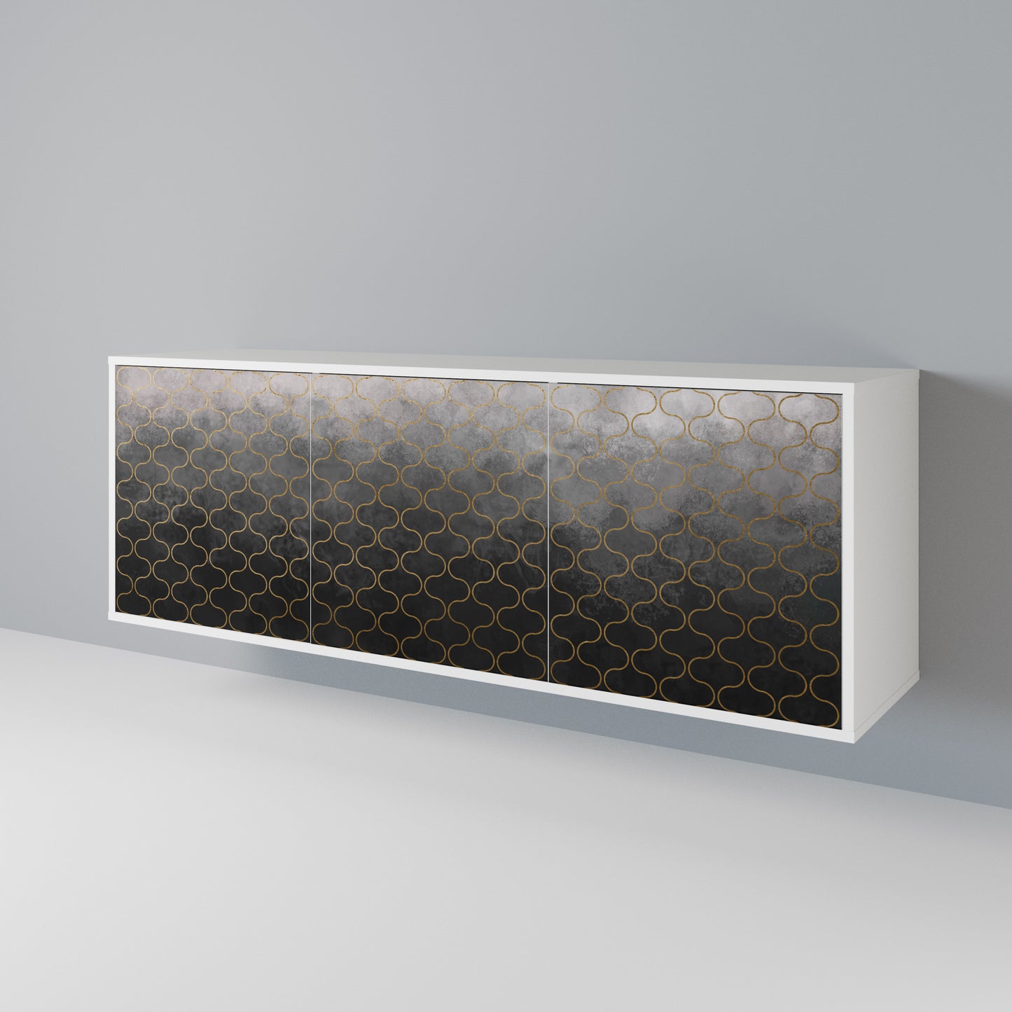TESSELATED GRAYISH Madia a 3 Ante in Finitura Bianca