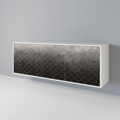 TESSELATED GRAYISH Madia a 3 Ante in Finitura Bianca