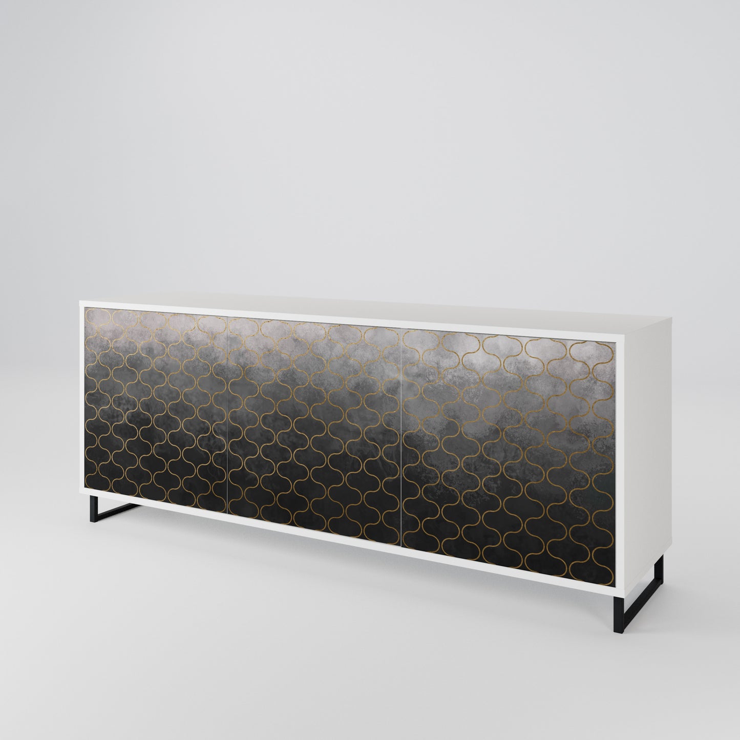 TESSELATED GRAYISH Madia a 3 Ante in Finitura Bianca